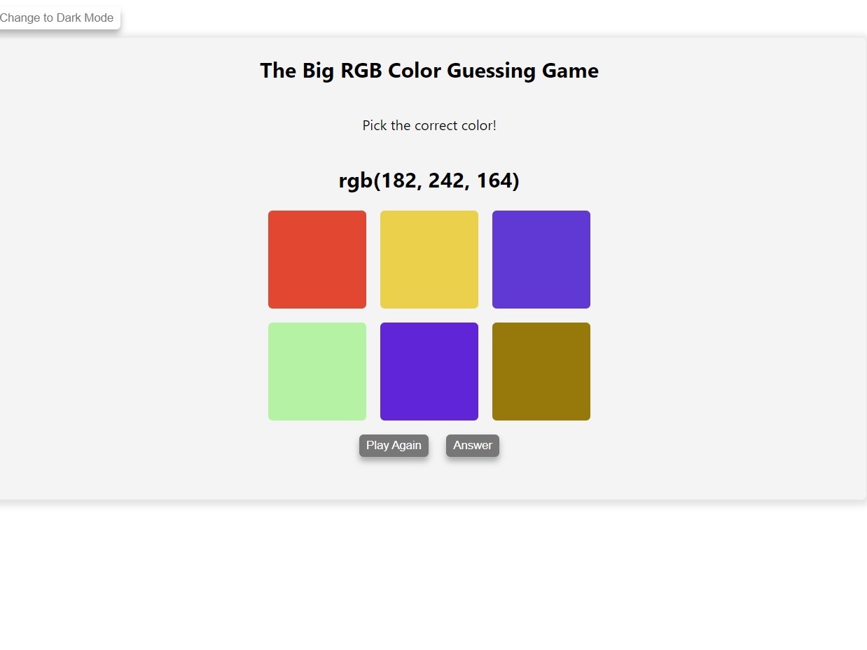 RGB Guessing Game